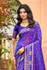 Thumbnail for Sangam Prints Royal Blue Soft Silk Woven Work Traditional Saree - Dista