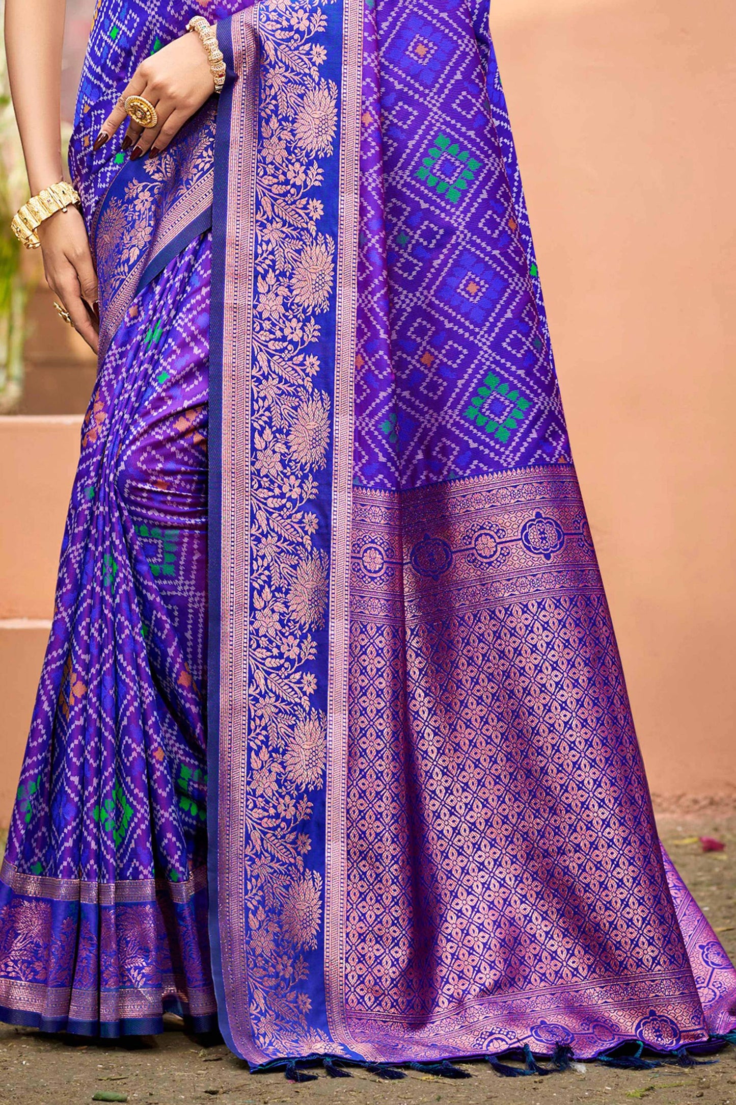 Sangam Prints Royal Blue Soft Silk Woven Work Traditional Saree - Dista