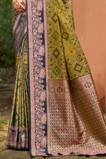 Thumbnail for Sangam Prints Olive Green Soft Silk Woven Work Traditional Saree - Dista
