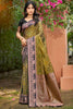 Sangam Prints Olive Green Soft Silk Woven Work Traditional Saree - Dista