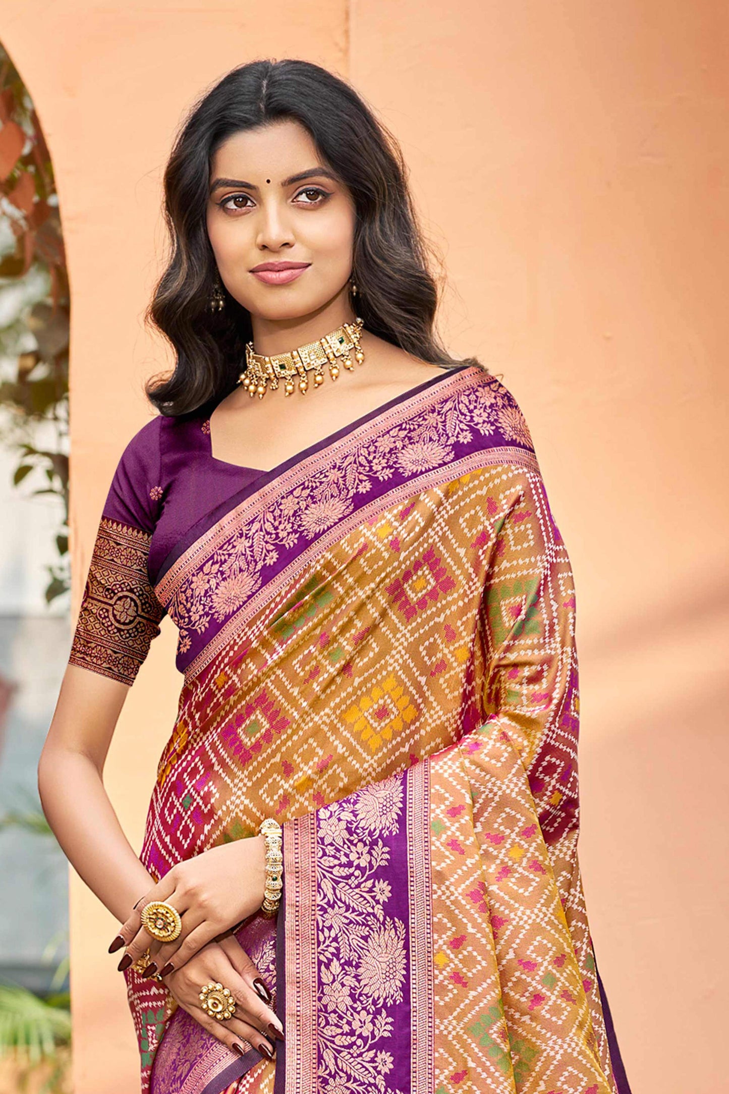 Sangam Prints Mustard Gold Soft Silk Woven Work Traditional Saree - Dista