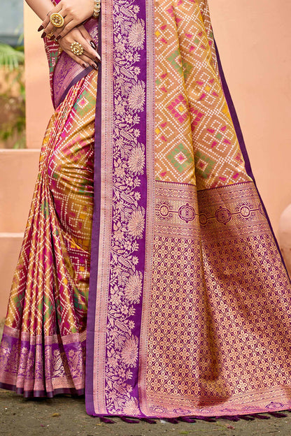 Sangam Prints Mustard Gold Soft Silk Woven Work Traditional Saree - Dista