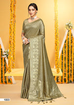 Thumbnail for Prazu Fashion Beige Assam Silk Weaving Wedding Wear Saree