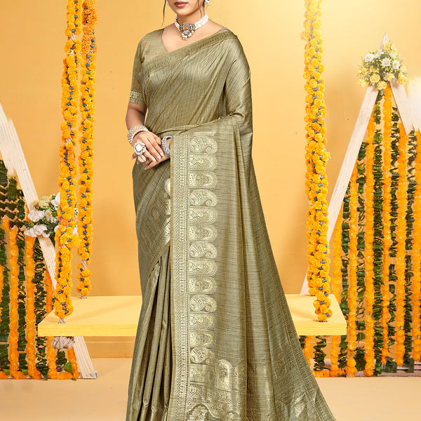 Sangam Prints Beige Assam Silk Woven Work Traditional Saree