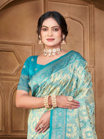Thumbnail for Sangam Prints Light Blue Silk Woven Work Traditional Saree