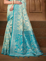 Thumbnail for Sangam Prints Light Blue Silk Woven Work Traditional Saree