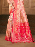 Thumbnail for Sangam Prints Light Pink Silk Woven Work Traditional Saree