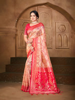 Thumbnail for Sangam Prints Light Pink Silk Woven Work Traditional Saree