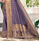 Thumbnail for Sangam Prints Purple Assam Silk Woven Work Traditional Saree