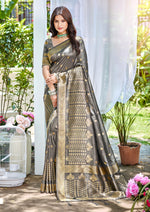 Thumbnail for Sangam Prints Purple Assam Silk Woven Work Traditional Saree