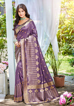 Thumbnail for Sangam Prints Turquoise Assam Silk Woven Work Traditional Saree