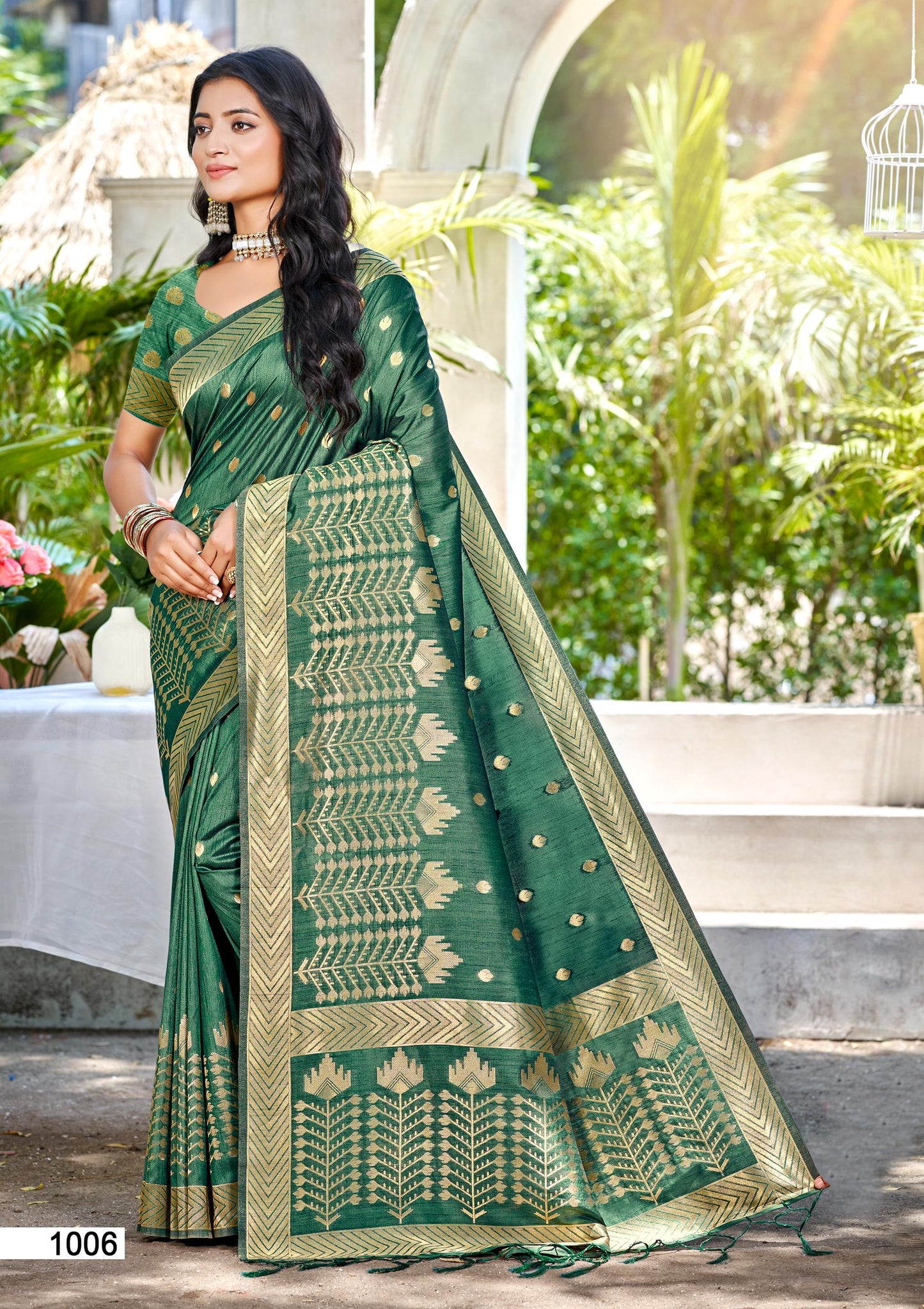 Sangam Prints Green Assam Silk Woven Work Traditional Saree - Distacart