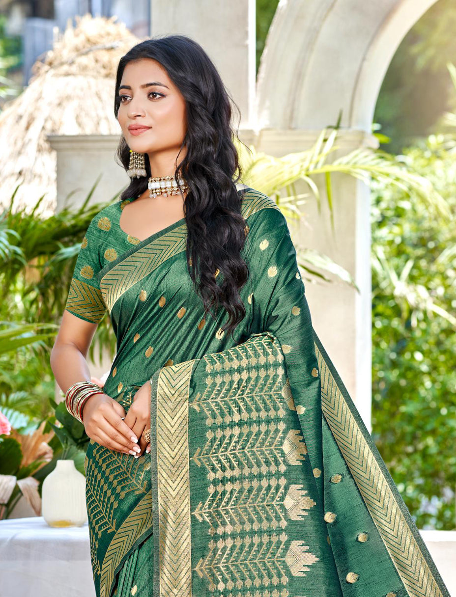 Sangam Prints Green Assam Silk Woven Work Traditional Saree