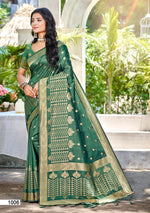 Thumbnail for Sangam Prints Green Assam Silk Woven Work Traditional Saree