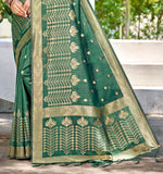 Thumbnail for Sangam Prints Navy Blue Assam Silk Woven Work Traditional Saree