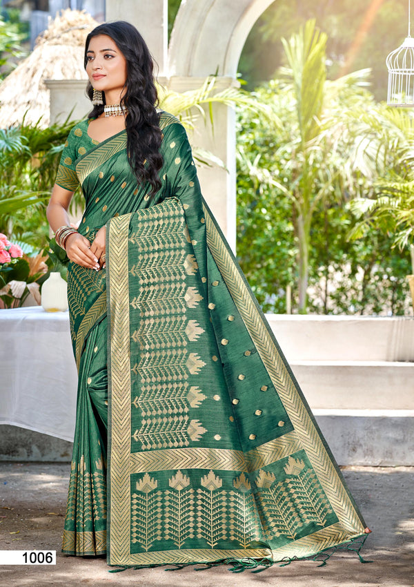 Sangam Prints Green Assam Silk Woven Work Traditional Saree