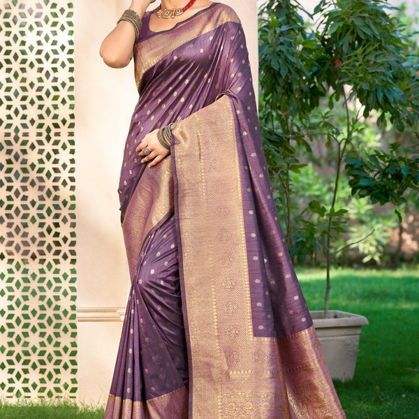 Sangam Prints Dark green Assam Silk Woven Work Traditional Saree - Distacart
