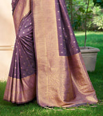 Thumbnail for Sangam Prints Dark green Assam Silk Woven Work Traditional Saree