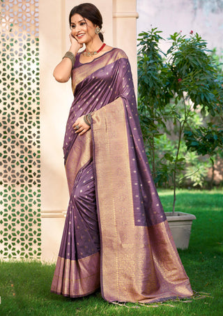 Sangam Prints Dark green Assam Silk Woven Work Traditional Saree