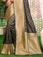 Thumbnail for Sangam Prints Gray Assam Silk Woven Work Traditional Saree