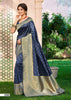 Sangam Prints Navy Blue Assam Silk Woven Work Traditional Saree - Distacart