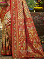 Thumbnail for Sangam Prints Red Silk Woven Work Traditional Saree