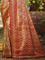 Thumbnail for Sangam Prints Maroon Silk Woven Work Traditional Saree