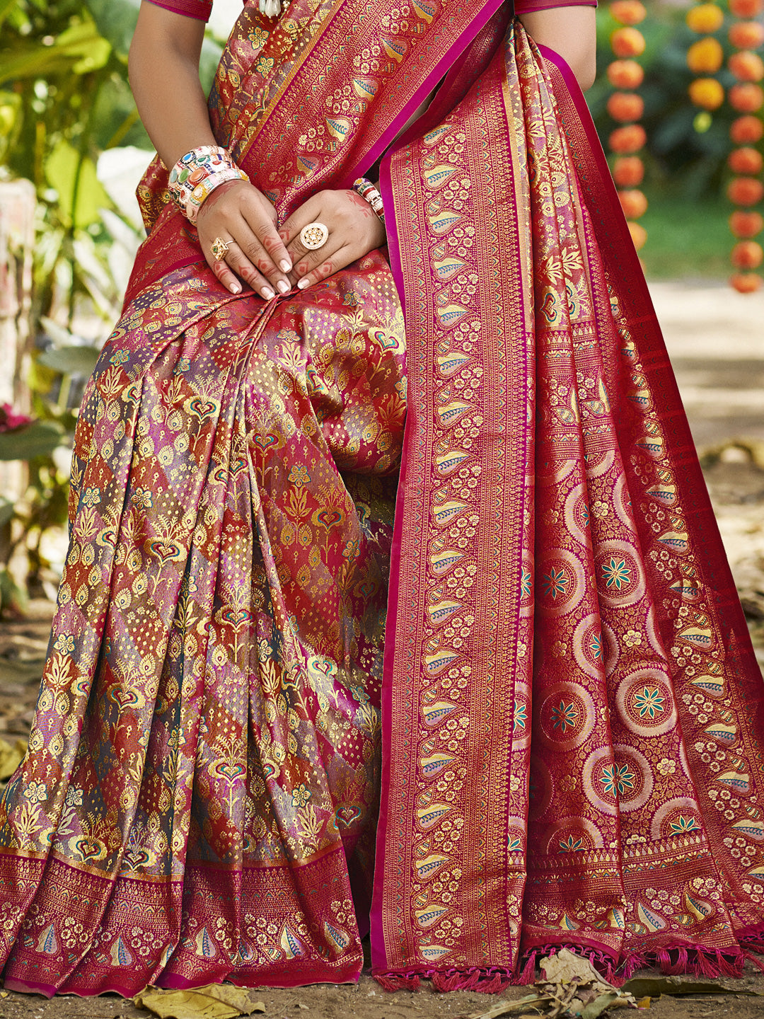 Sangam Prints Purple Silk Woven Work Traditional Saree