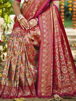 Thumbnail for Sangam Prints Purple Silk Woven Work Traditional Saree