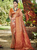 Sangam Prints Mustard Silk Woven Work Traditional Saree - Distacart