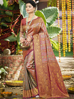 Thumbnail for Sangam Prints Multi Color Silk Woven Work Traditional Saree