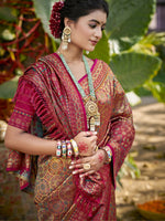 Thumbnail for Sangam Prints Beige Silk Woven Work Traditional Saree