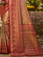 Thumbnail for Sangam Prints Golden Silk Woven Work Traditional Saree