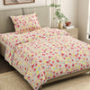 Haus & Kinder Sunlit Blossom Meadow Single Flat Size Bedsheet, 186 TC - Dista
