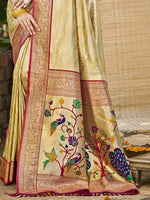 Thumbnail for Sangam Prints Multi Color Kanjivaram Silk Woven Work Traditional Saree