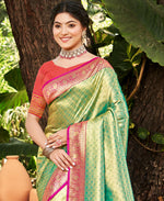 Thumbnail for Sangam Prints Multi Color Kanjivaram Silk Woven Work Traditional Saree