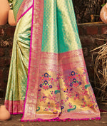 Thumbnail for Sangam Prints Multi Color Kanjivaram Silk Woven Work Traditional Saree