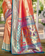 Thumbnail for Sangam Prints Multi Color Kanjivaram Silk Woven Work Traditional Saree