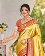 Thumbnail for Sangam Prints Multi Color Kanjivaram Silk Woven Work Traditional Saree