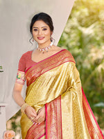 Thumbnail for Sangam Prints Multi Color Kanjivaram Silk Woven Work Traditional Saree