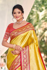 Thumbnail for Sangam Prints Multi Color Kanjivaram Silk Woven Work Traditional Saree