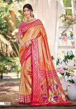Thumbnail for Sangam Prints Multi Color Kanjivaram Silk Woven Work Traditional Saree