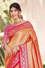 Thumbnail for Sangam Prints Multi Color Kanjivaram Silk Woven Work Traditional Saree