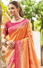 Thumbnail for Sangam Prints Multi Color Kanjivaram Silk Woven Work Traditional Saree