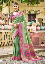 Thumbnail for Sangam Prints Multi Color Kanjivaram Silk Woven Work Traditional Saree