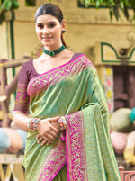 Thumbnail for Sangam Prints Multi Color Kanjivaram Silk Woven Work Traditional Saree