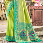 Thumbnail for Sangam Prints Multi Color Kanjivaram Silk Woven Work Traditional Saree
