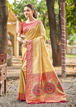 Thumbnail for Sangam Prints Multi Color Kanjivaram Silk Woven Work Traditional Saree