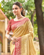 Thumbnail for Sangam Prints Multi Color Kanjivaram Silk Woven Work Traditional Saree