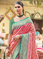 Thumbnail for Sangam Prints Multi Color Kanjivaram Silk Woven Work Traditional Saree